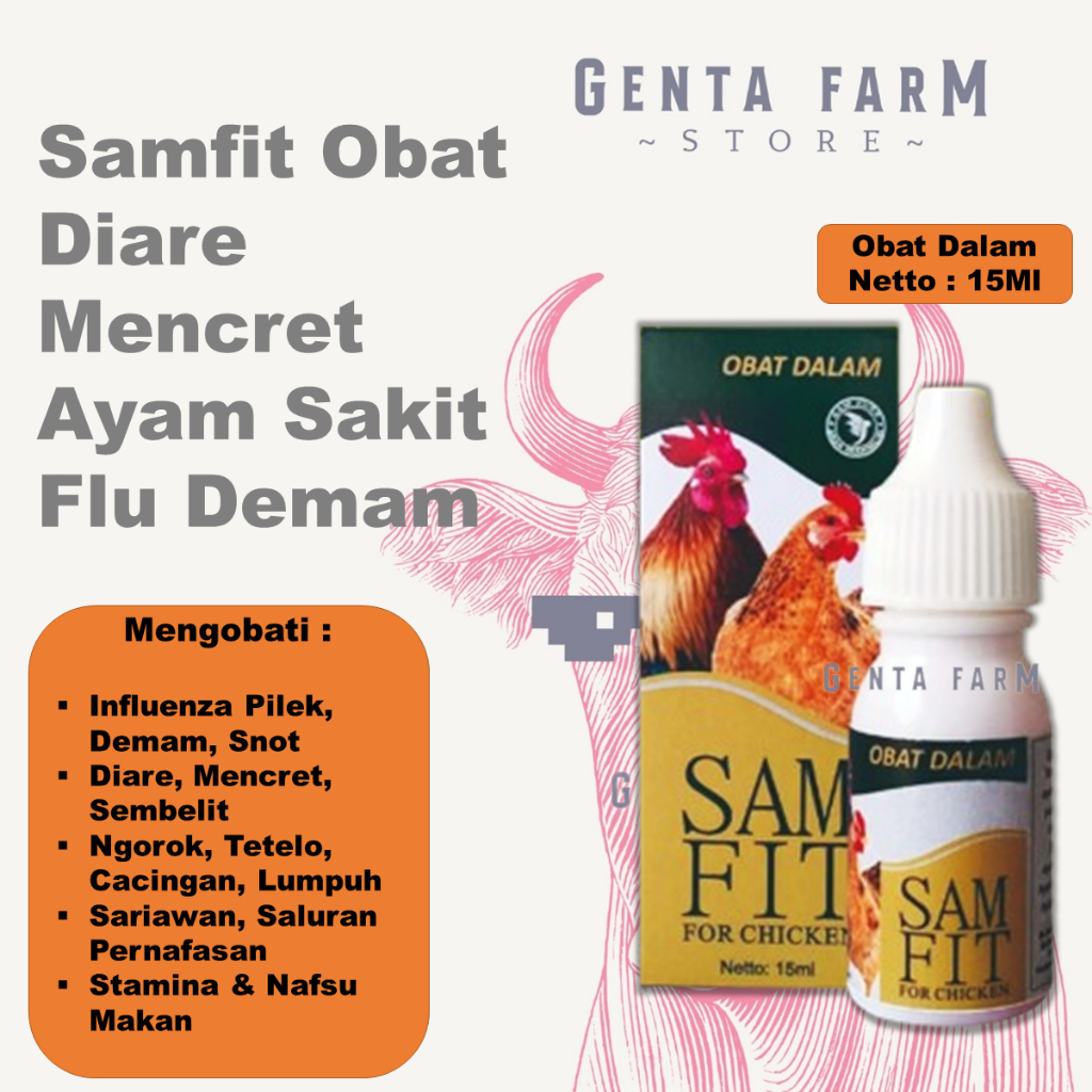 Samfit Obat Diare Mencret Ayam Sakit Flu Demam Obat Dalam Ayam 15Ml