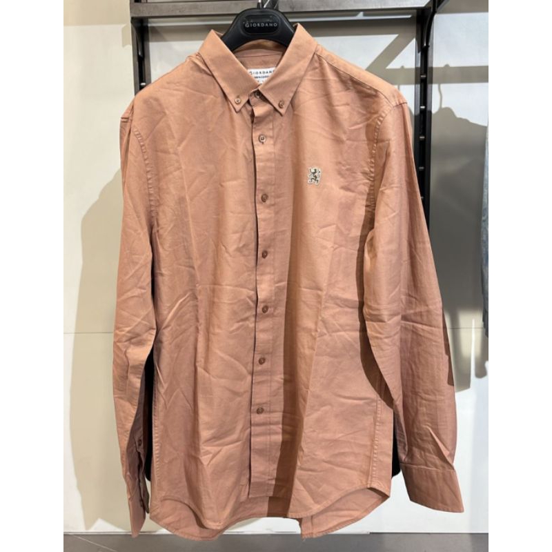 kemeja lengan panjang pria mini lion BROWN giordano original