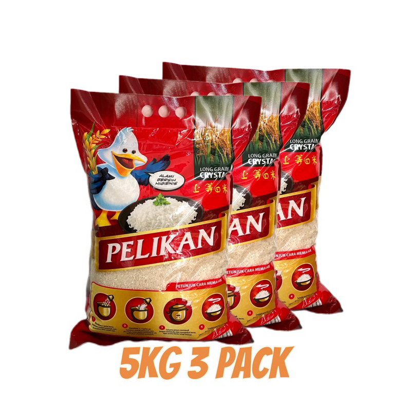 

Beras Pelikan 5kg (3x) paket hemat