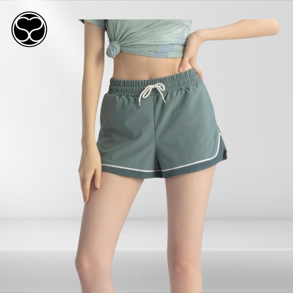 SecondShape - Olivia Mesh Running Shorts Celana Pendek Olahraga Wanita Running Fitnes Tennis Padel