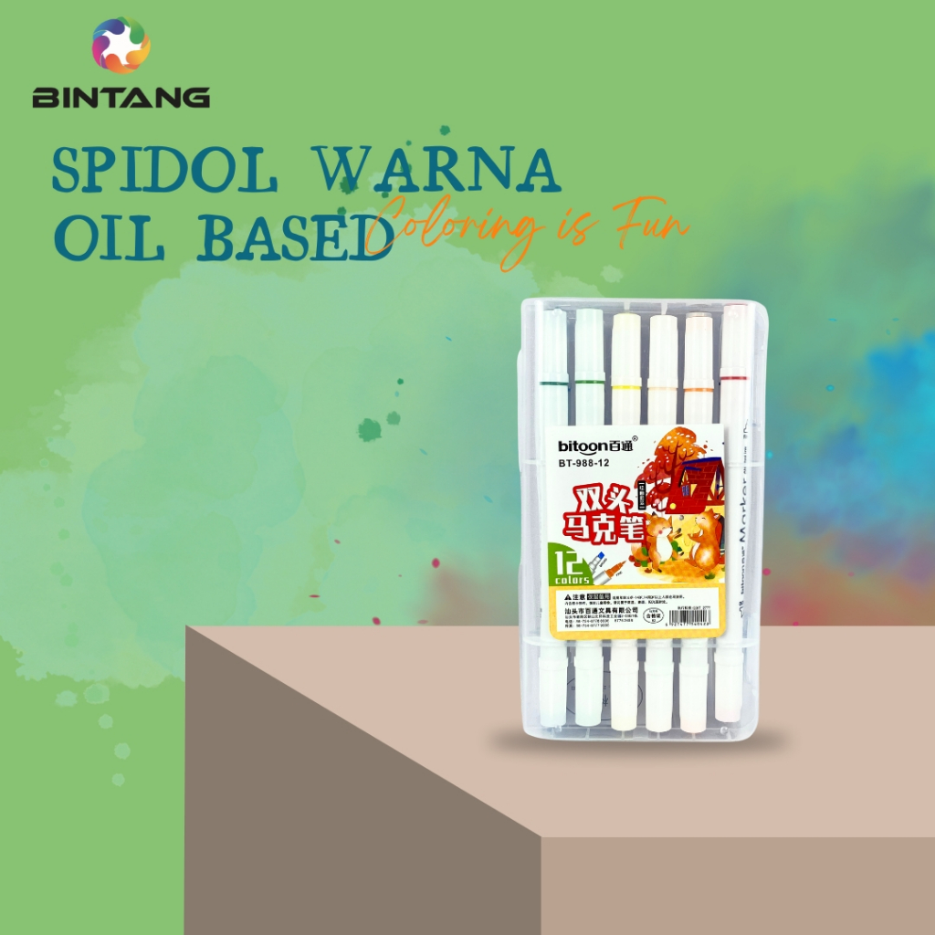 

SPIDOL WARNA OIL BASED UJUNG GANDA BT-988-12