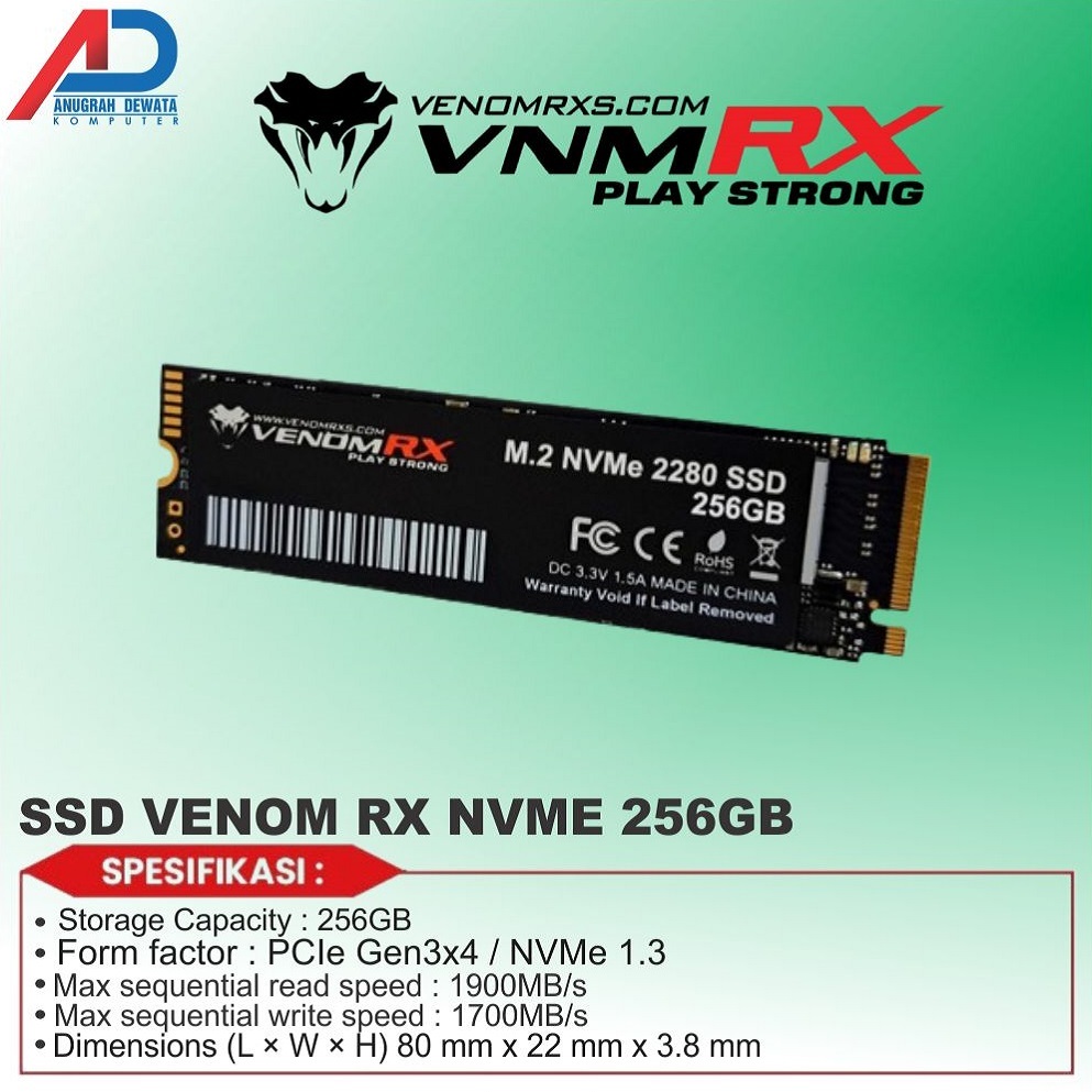 SSD VENOMRX M.2 NVME 256GB
