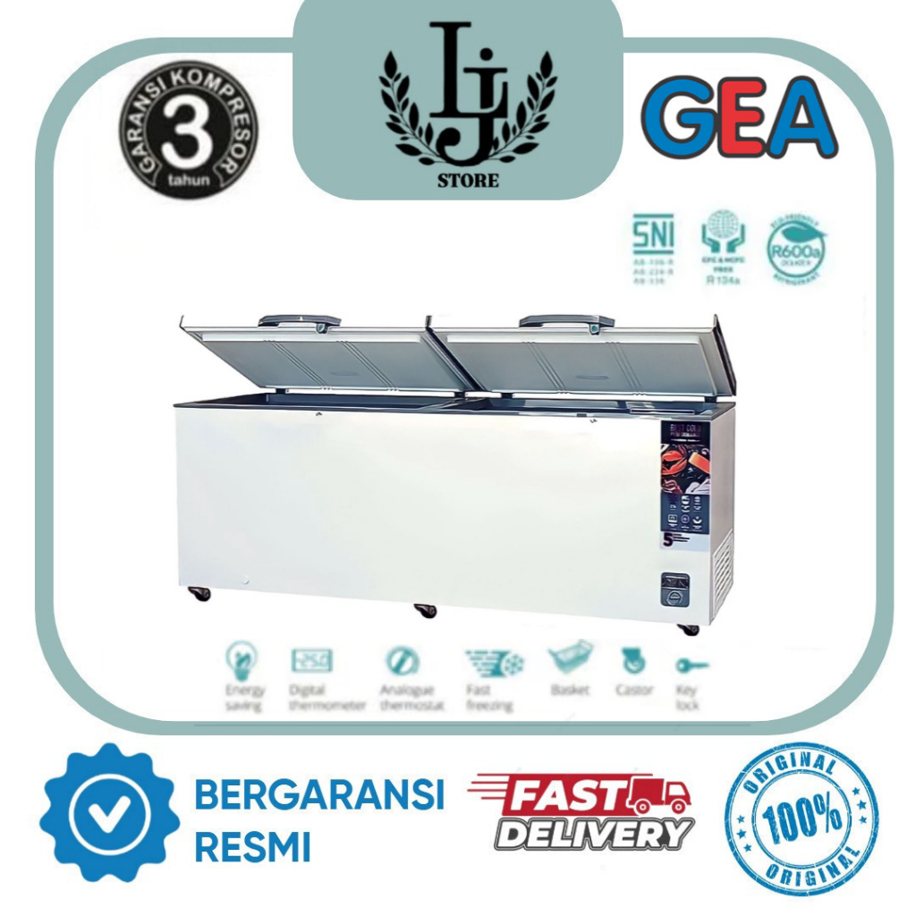 Chest Freezer GEA AB750 / AB900 / AB1200 Freezer Box GEA Lemari Pembeku GEA