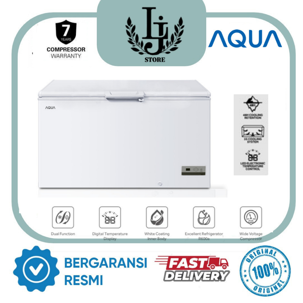 Chest Freezer Aqua AQF455EC / AQF550EC / AQF725EC Freezer Box Lemari Pembeku Aqua