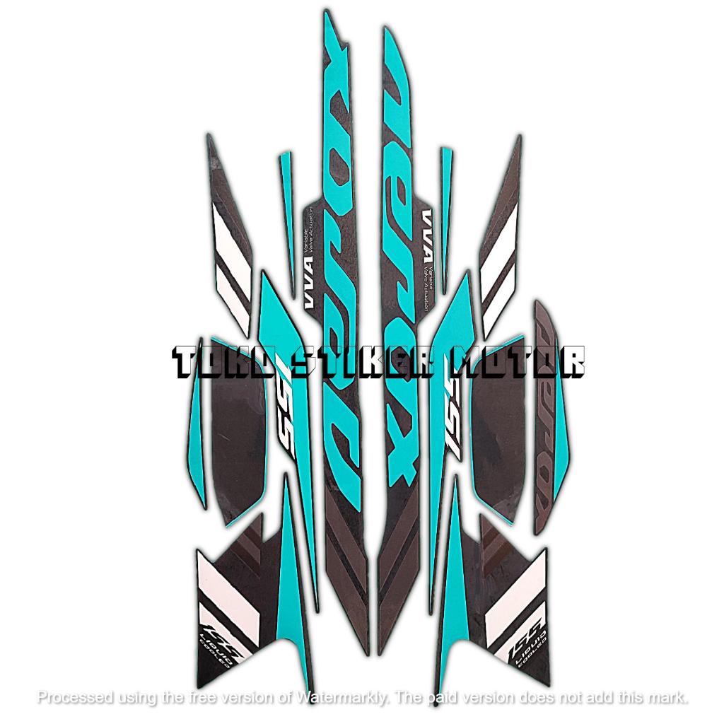 STIKER STRIPING LIS LES POLET BODY MOTOR YAMAHA AEROX 155 CONECTED 2021 WARNA HITAM BIRU STANDAR