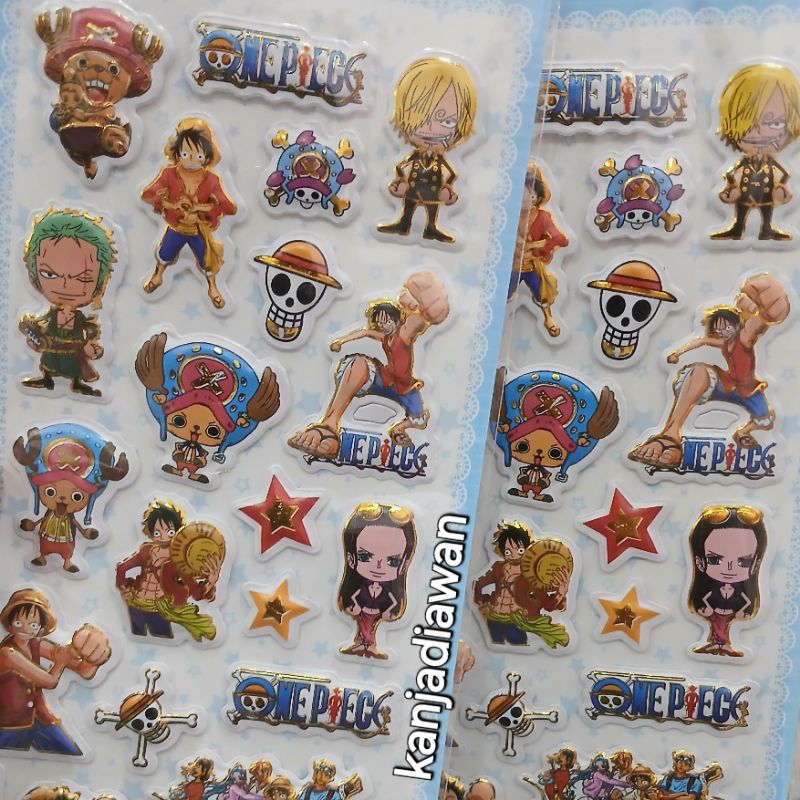 

Stiker One Piece 3D Timbul Sticker Anime Luffy Sticker