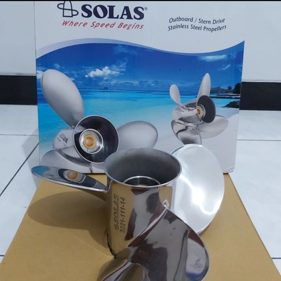 Propeller Solas mesin tempel Yamaha 40pk 12in stenlis
