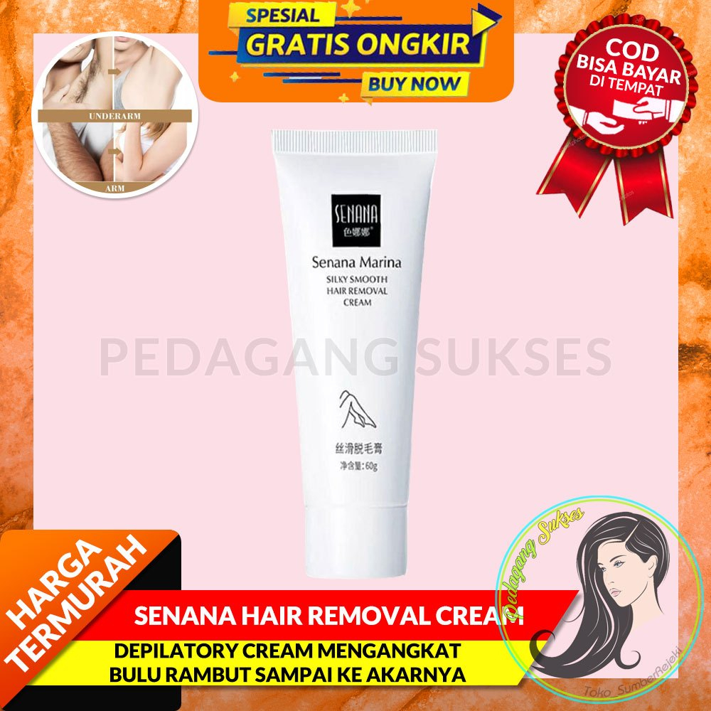 SENANA HAIR REMOVAL CREAM 100% ORIGINAL PENGHILANG BULU PERONTOK BULU DEPILATORY CREAM SENANA MARINA