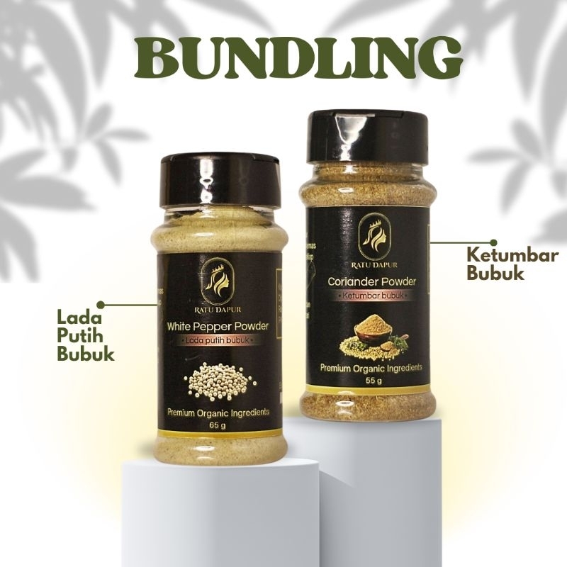 

Lada Putih Bubuk (65gram) & Ketumbar Bubuk (55gram) / Bumbu Rempah Masakan / Ratu Dapur