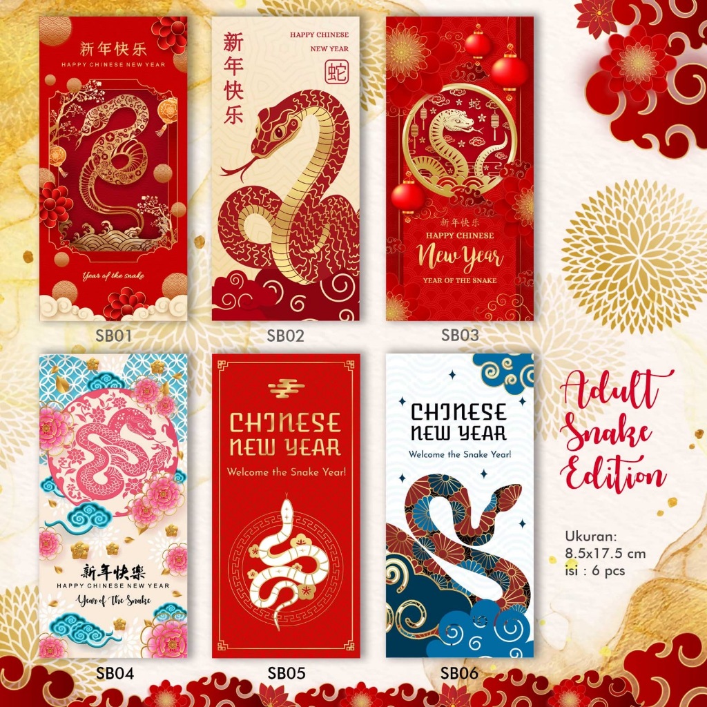 

AMPLOP ANGPAO IMLEK SHIO ULAR MODEL PANJANG ANGPAU CNY - CHINESE NEW YEAR