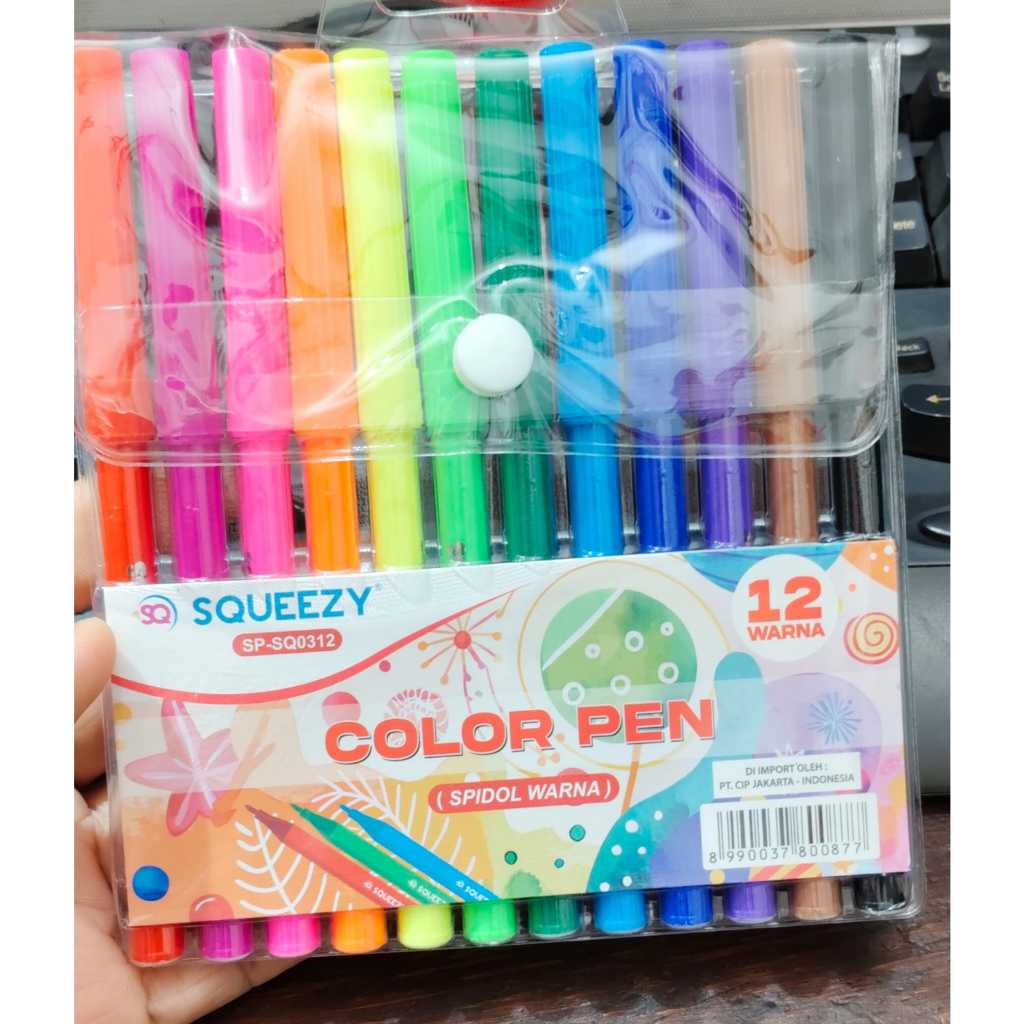

SQUEEZY Spidol COLOR PEN 12 warna (SQ 0312)