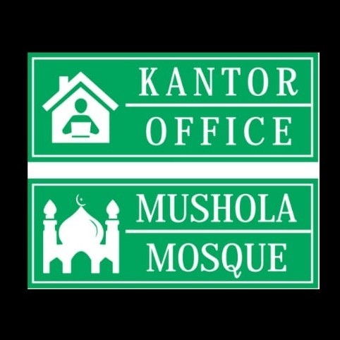 

STIKER VINYL MUSHOLA /KANTOR 10X30CM SIGN RAMBU K3