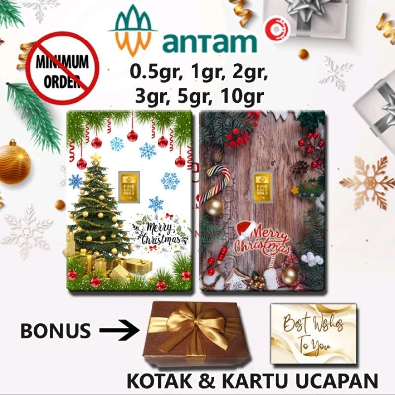 Logam Mulia Emas ANTAM Merry Christmas Selamat Natal Gift Series Custom Certicard Certieye