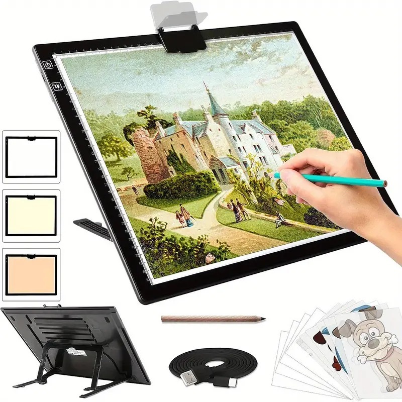 

[ready stock]A3 Drawing Tracing / Copy Board Papan Jiplak LED light pad/ peredupan tak terbatas /Menggambar Tablet / Lukisan Peredupan Papan Led / USB Art Copy Pad Menulis/Termasuk dudukan dan magnet untuk animasi, dan sketsa