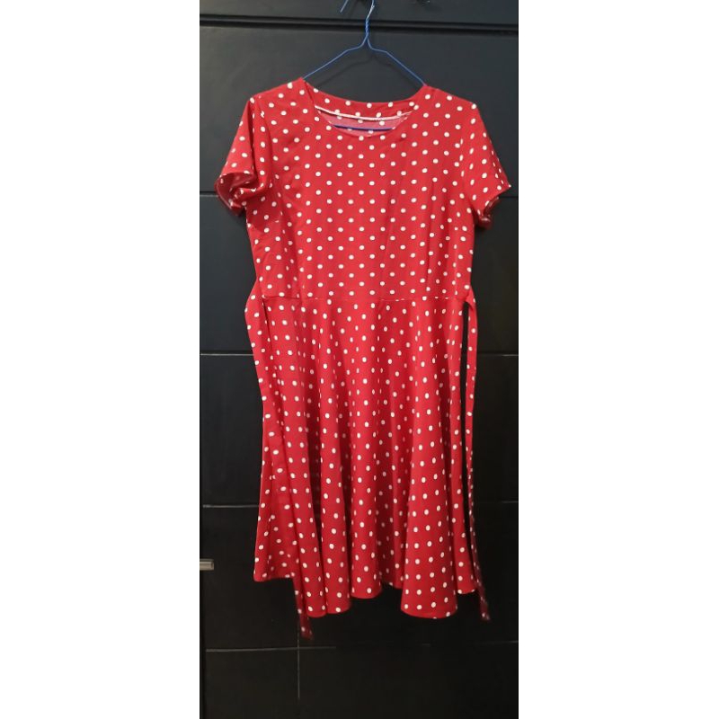 daster homedress polka merah putih