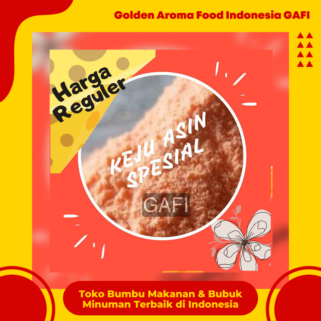 

GAFI Food Bumbu Tabur Rasa Keju Asin Spesial 1 Kg Lezat Halal, Special Salted Cheese Flavor Seasoning Powder 1Kg