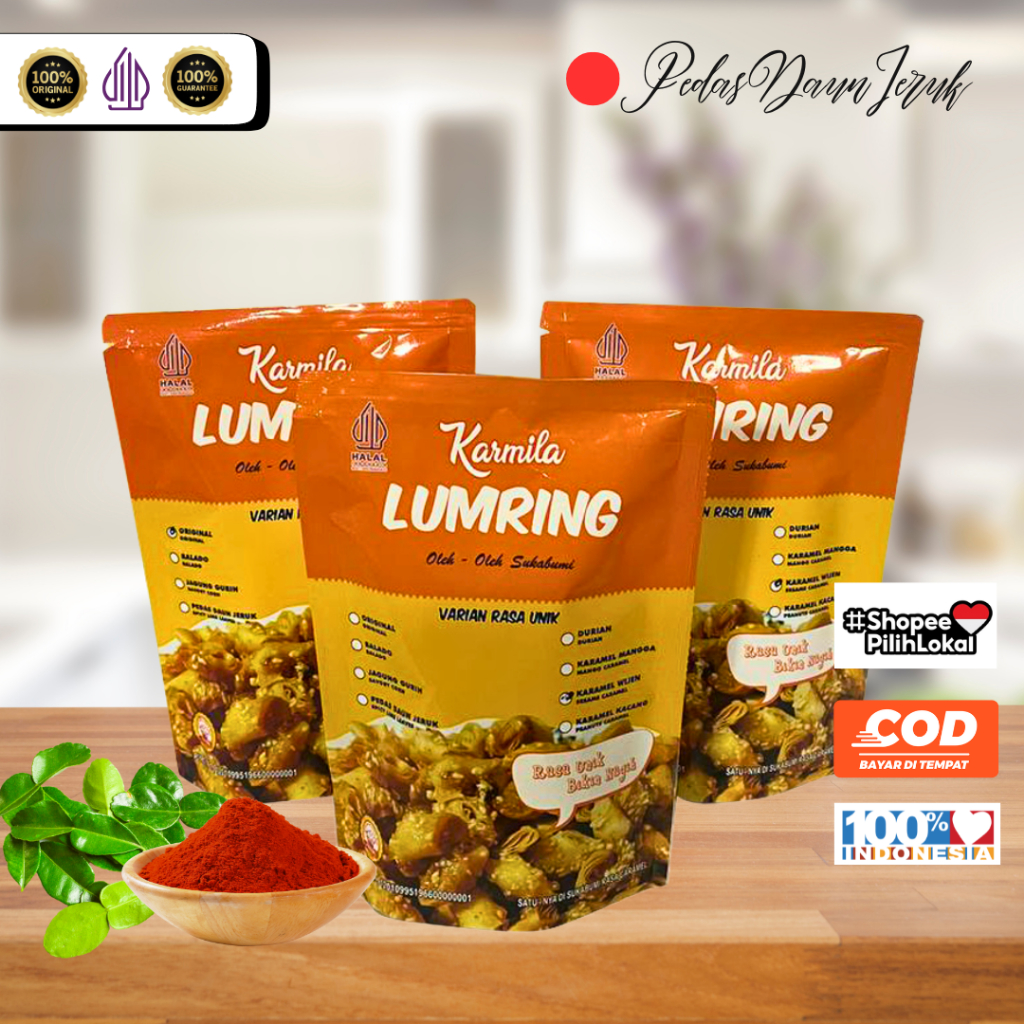 

Lumpia Kering/Cemilan Lumring/Makan Ringan Lumpia Kering-Pedas Daun Jeruk