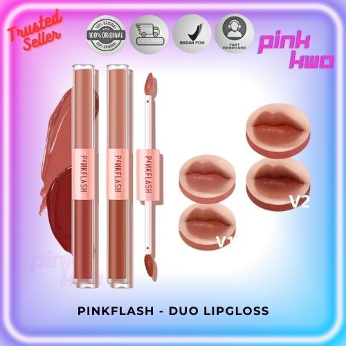 PINKFLASH - DUO LIPGLOSS ( PF-L13 ) - Lipstick Ombrelips Liquid Matte Lipstik Lip Gloss Velvet Tint