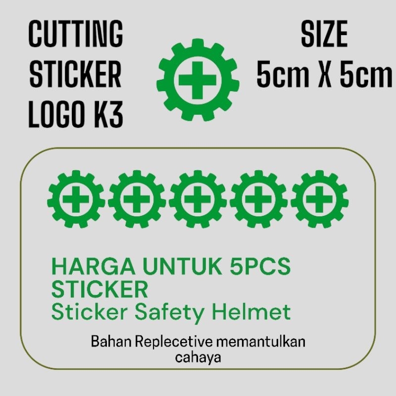 

Cutting sticker stiker logo K3 isi 5pcs stiker safety first