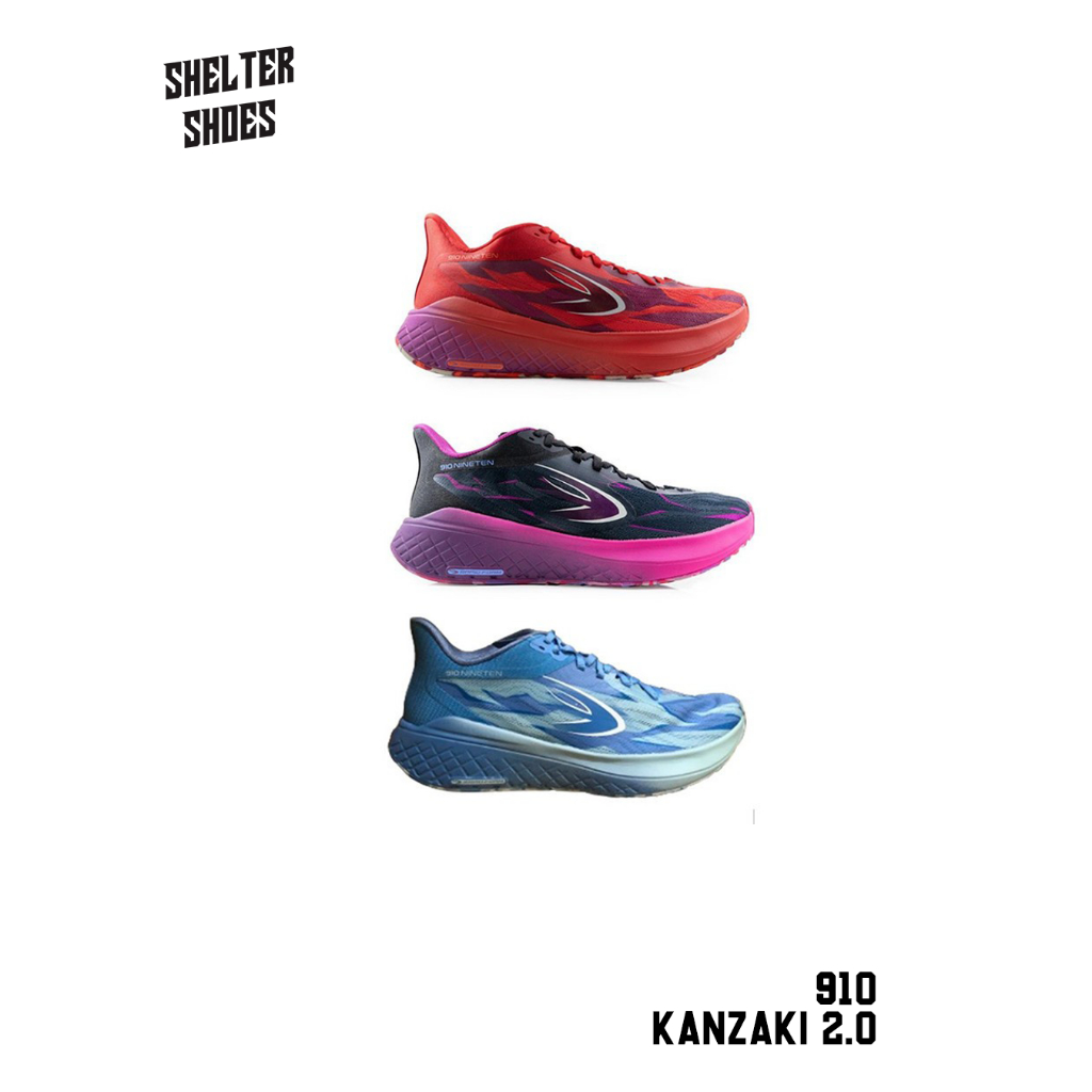SEPATU RUNNING NINETEN 910 KANZAKI 2.0 3 WARNA SEPATU LARI MARATHON DAILY RUN LONG RUN TRAINING GYM