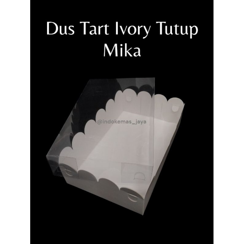 [3 pcs] Dus Tart Ivory Tutup Mika 27 x 18 x 5 cm/ Dus Kue/ Dus Souvenir/ Hampers