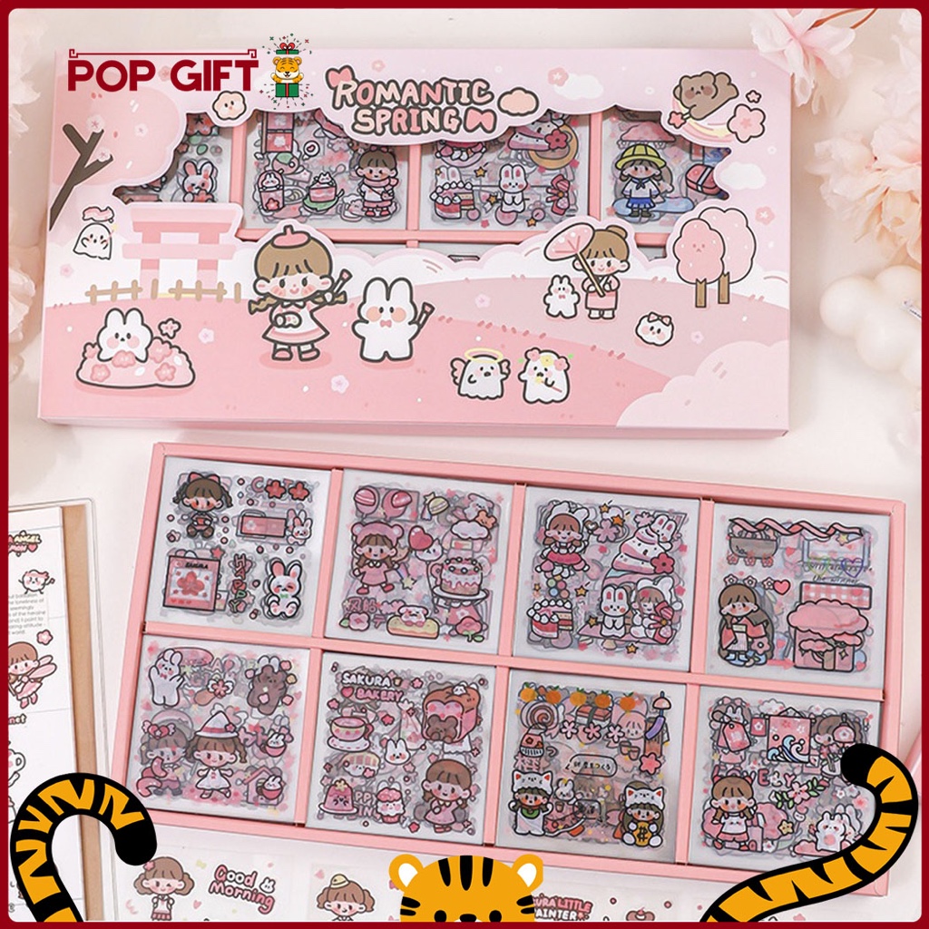 

PG Stiker Box Koleksi Sticker Aesthetic 200 Lembar Stiker DIY Stiker Pack Hadiah Souvenir Hampers