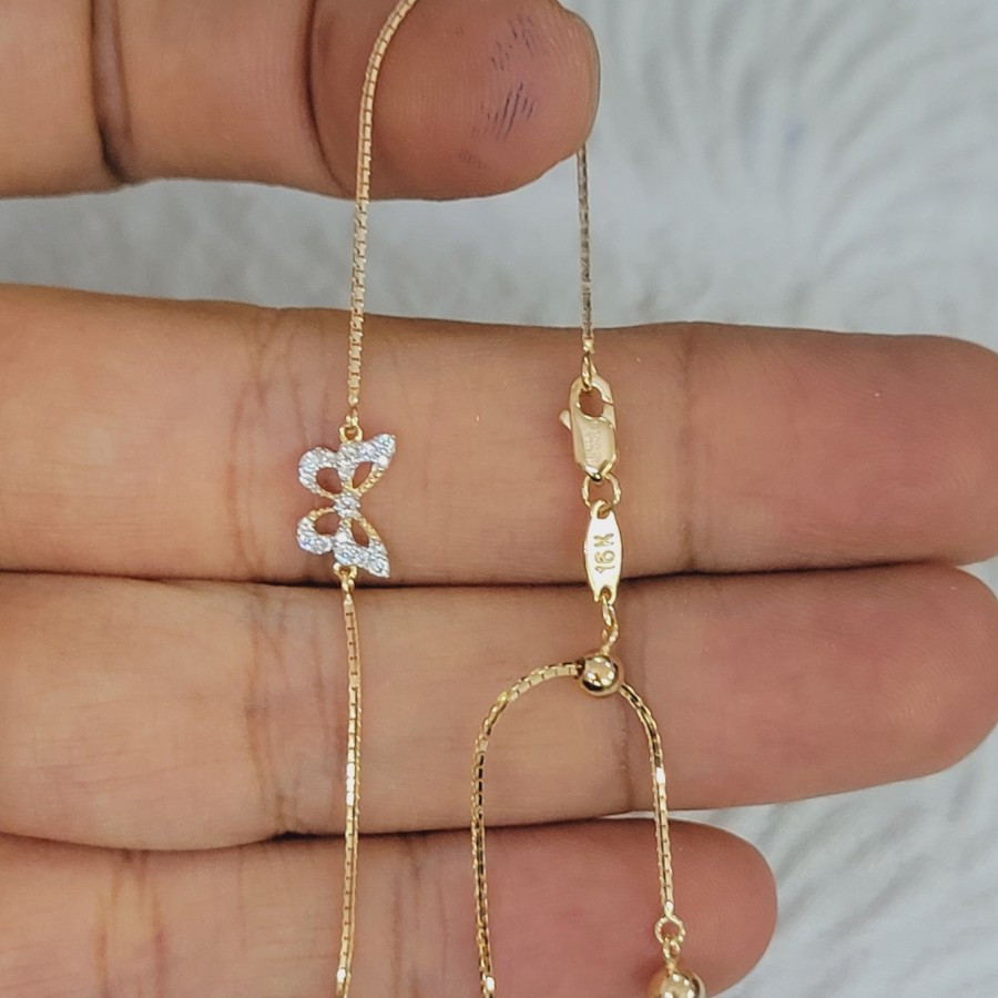 gelang italy santa serut kupu kupu variasi emas 70 % 700 70% 16k