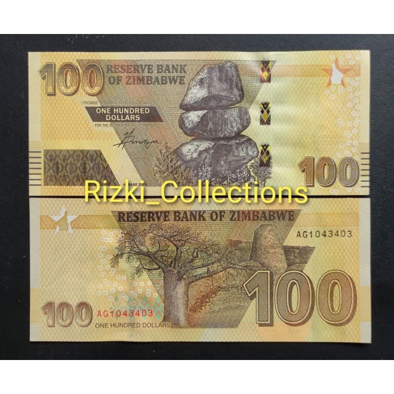 uang asing Zimbabwe 100 dollars