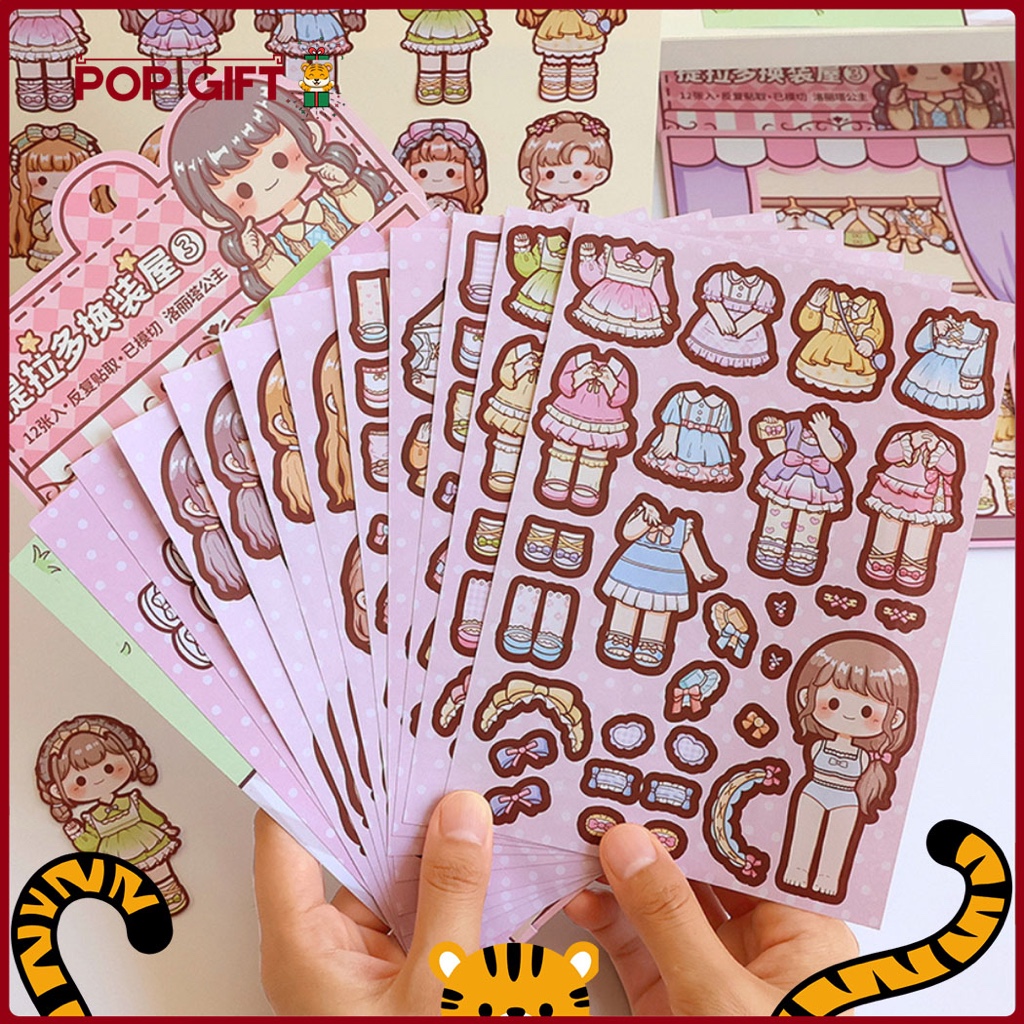 

PG Stiker Pack DIY Dressing Up Princess Dodogirl / Stiker Ganti Pakaian 12PCS Mainan Edukasi TLD109