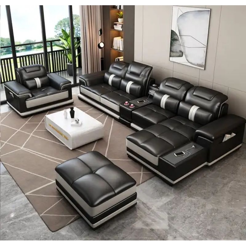 Sofa Ruang Tamu Minimalis | Sofa Kulit U Modern