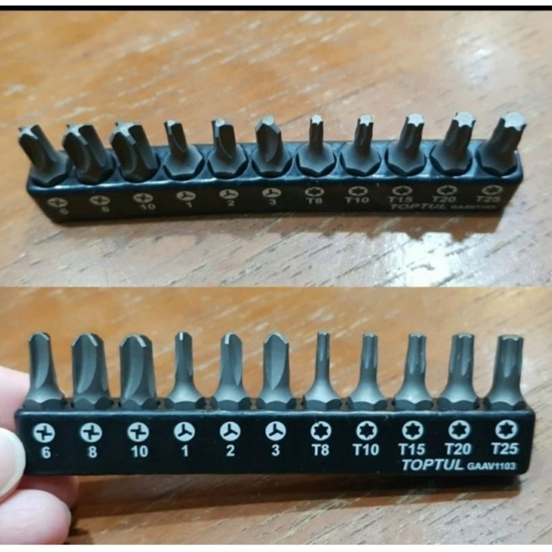 mata obeng set merek toptul triwing fourwing dan bintang