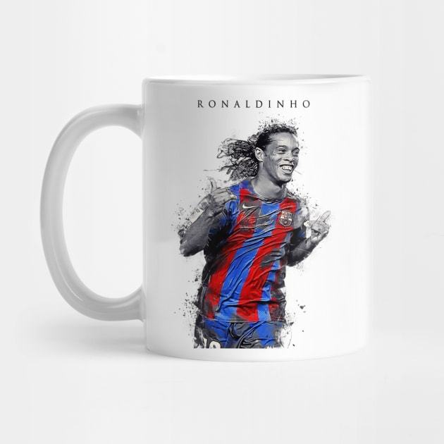 Mug Gelas | Hadiah | Hampers | Ronaldinho in abstract art Ronaldinho Mug