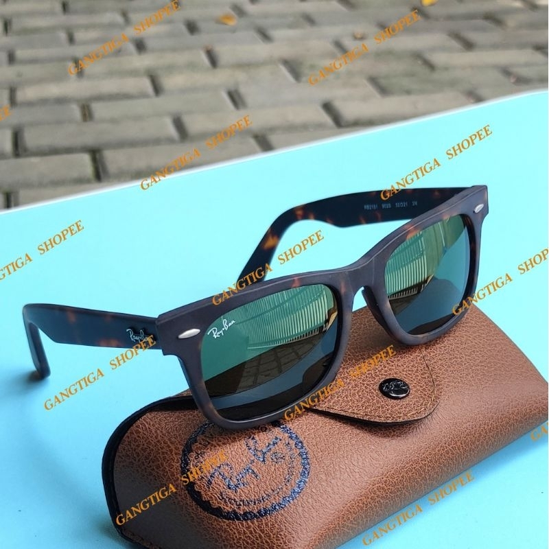 Kacamata Hitam Rayban WAYFARER Square Kaca 2151 Tortoise Dof