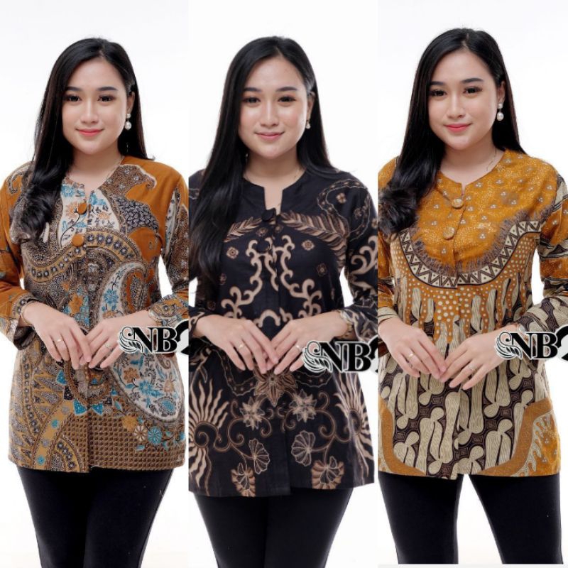 blouse kancing depan Kenzo Yasmin atasan batik wanita batik kerja batik couple batik seragaman