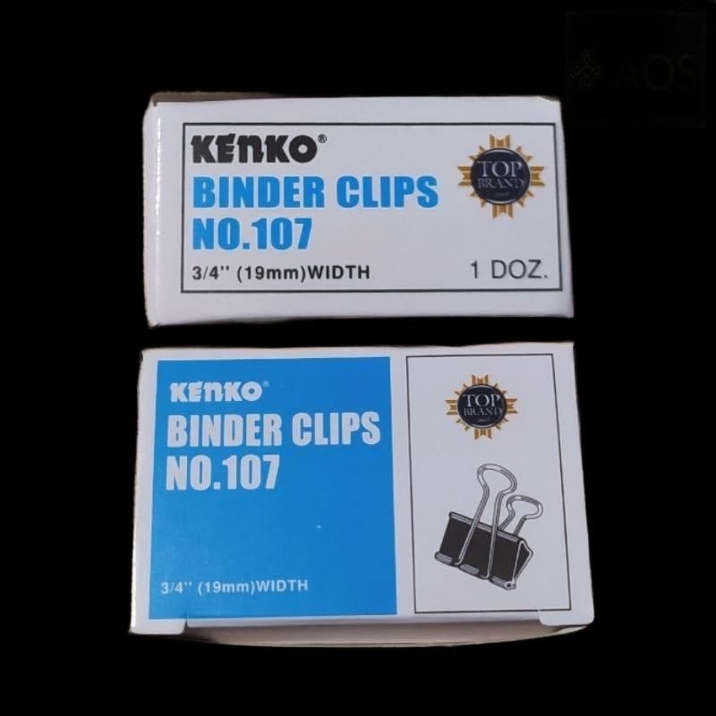 

Binder Clip Kenko No 107 isi 12 pcs - Klip Penjepit Kertas File 1 Box