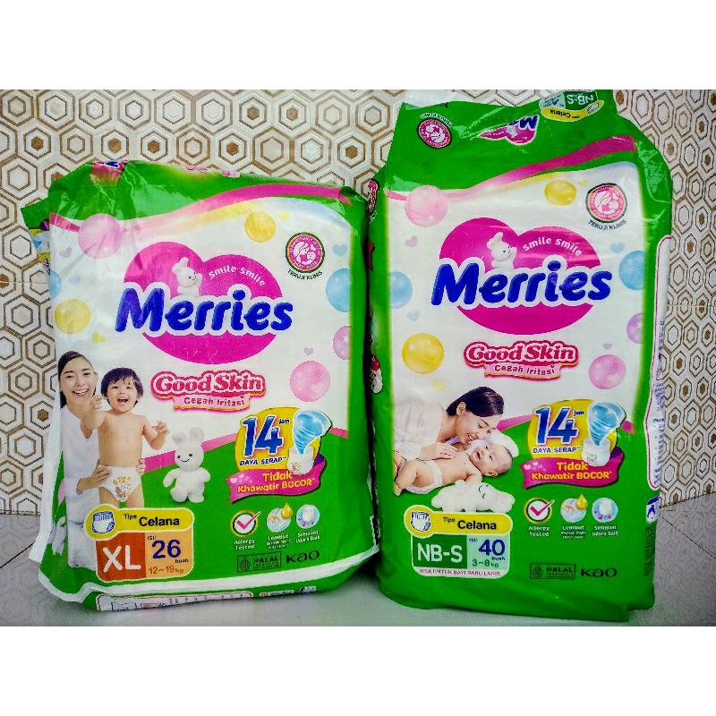 Pampers Merries NBS/XL termurah