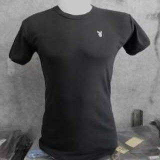 PLAYBOY OBLONG ROUND NECK KAOS DALAM PRIA CASUAL DEWASA PREMIU / LOGO BORDIR / BAJU PRIA / KAOS PRIA