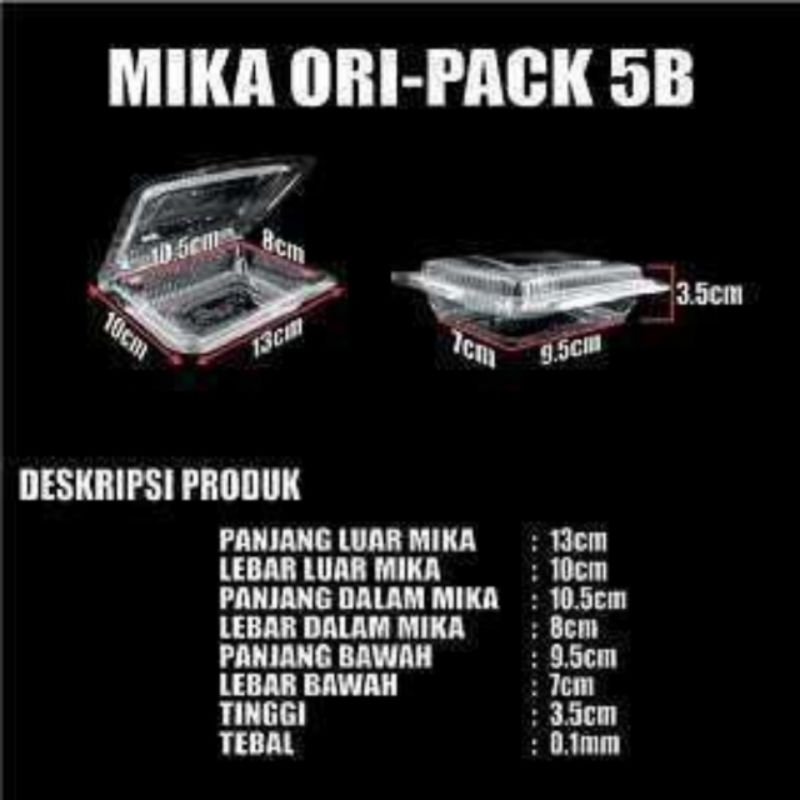 Mika Ori-Pack 5B Kemasan Kue Basah/Kering Isi 100pcs Mika Plastik