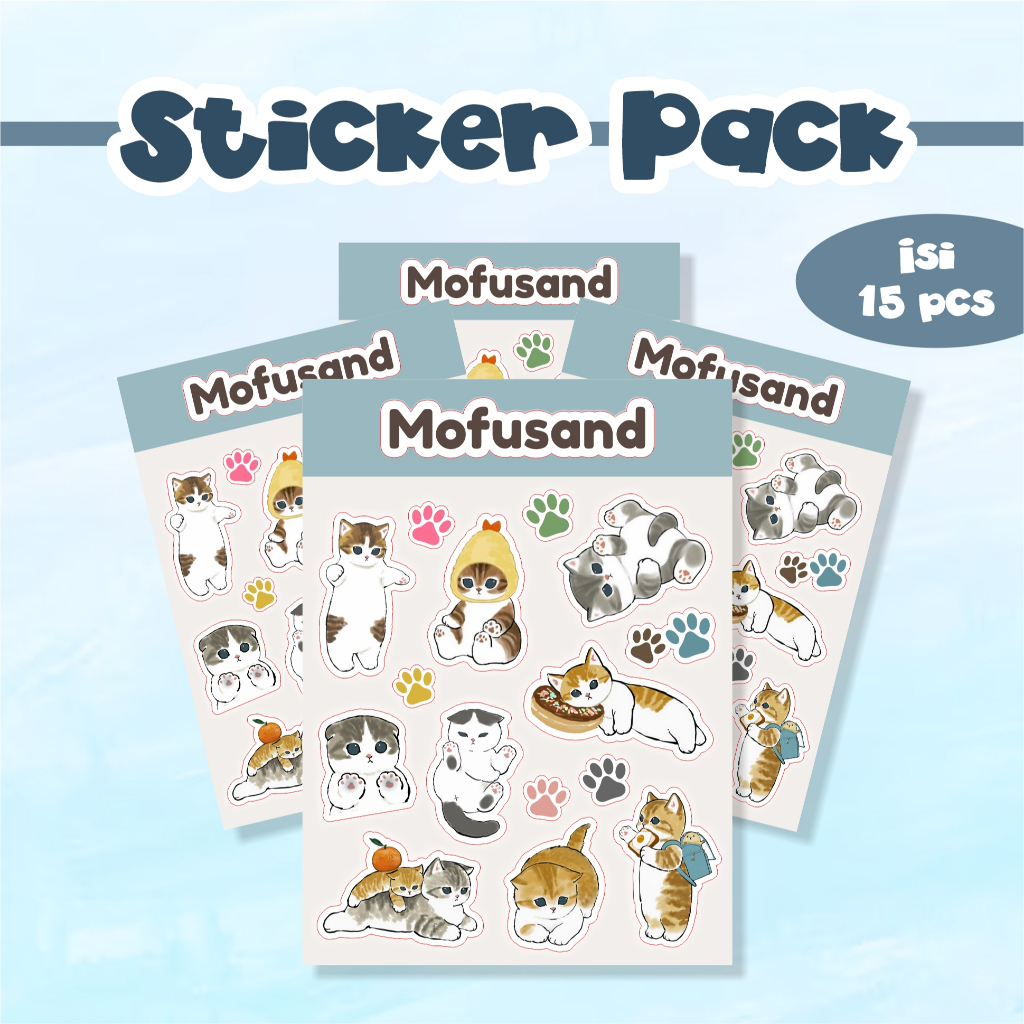 

Mofusand Cute Cat Sticker Pack Cutting Waterproof Glossy Tumbler Diary PhoneCase Laptop Notebook