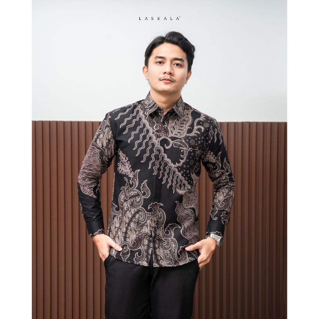 Laskala Batik Premium Magani Kemeja Batik Pria Slimfit Lengan Panjang