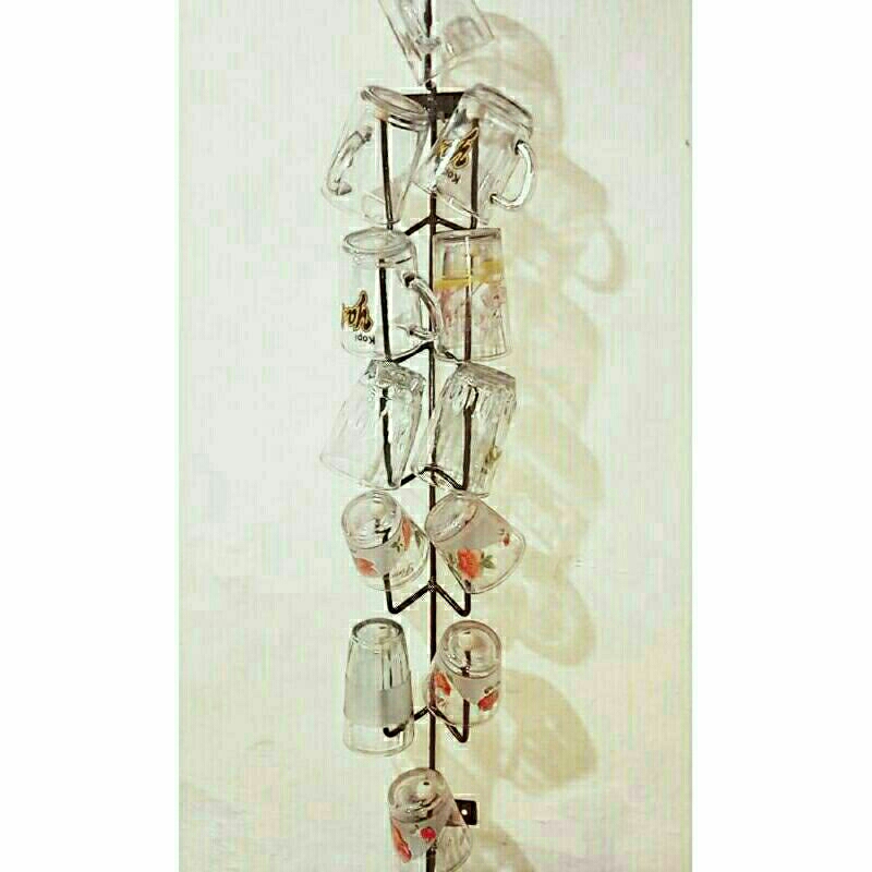 RAK GANTUNGAN GELAS ISI 12 GELAS / RAK GELAS TEMPEL DINDING