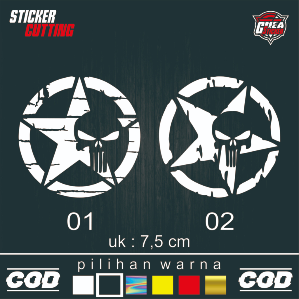 STICKER PUNISHER ARMY CUTTING - STIKER PUNISHER