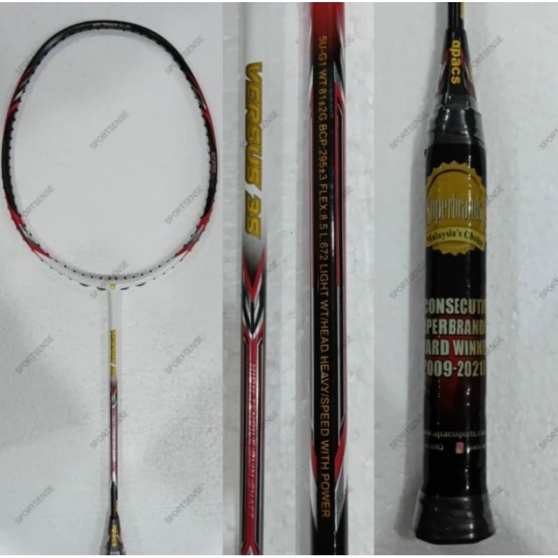 Raket badminton Bulutangkis Apacs Versus 35 Original Bonus Kaos
