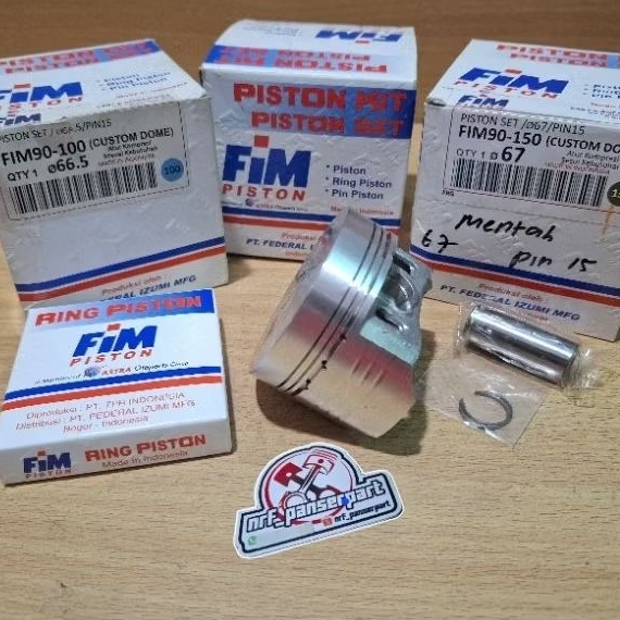 FIM90//PISTON KIT SEHER SET RING BORE UP PEN 15 OVER SIZE/OS 65,5/66/66,5/67/67,5/68 MM CUSTOM/DOM/M