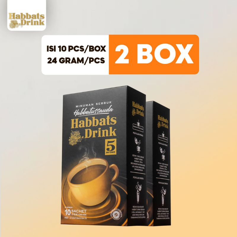 

Habbats Drink Minuman Habbatussauda Suplemen Kesehatan Daya Tahan Tubuh Kemasan 10Sachet Paket 2 Box