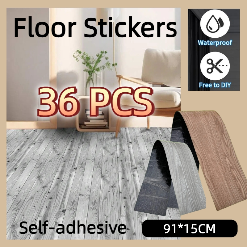 Lantai vinyl motif kayu ukuran:91x15cm / Parket Lantai / Lantai kayu PVC / Lantai Vinyl Perekat Moti