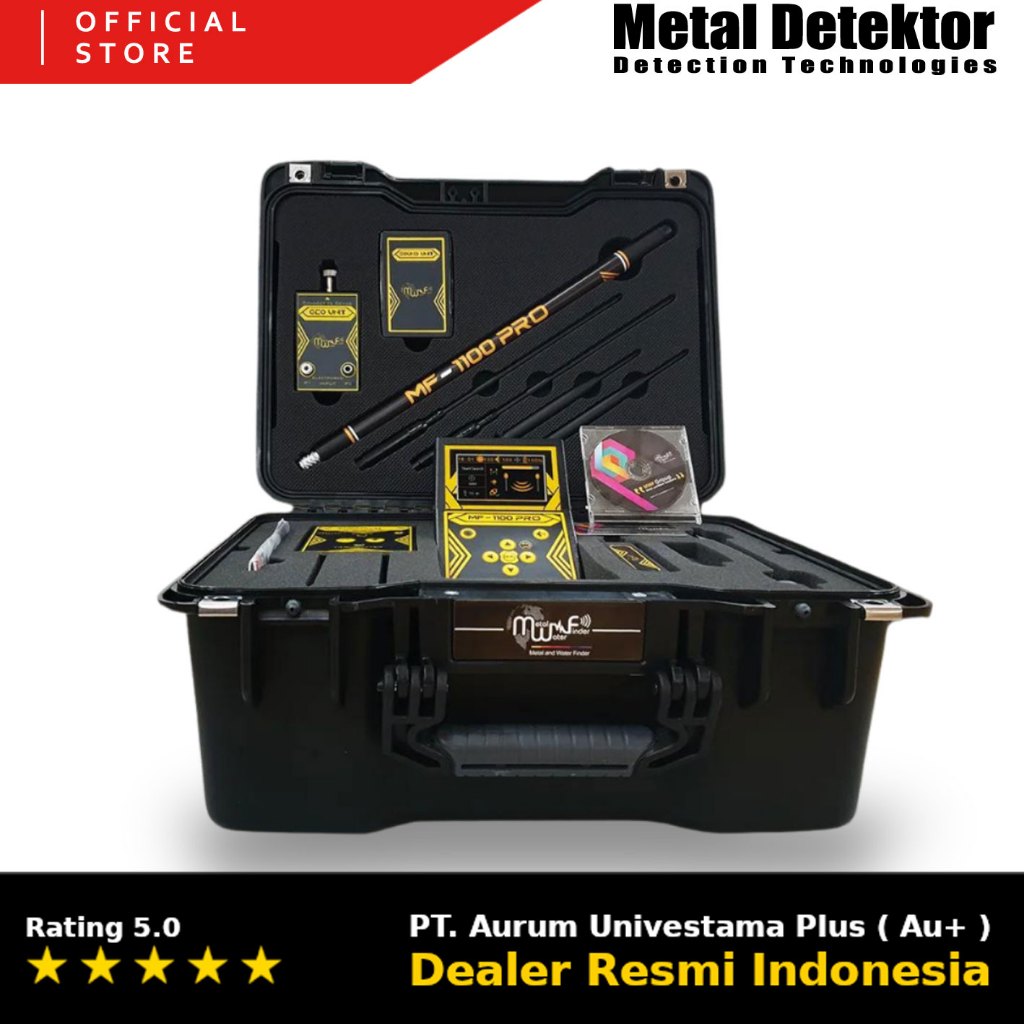 Metal Detektor MWF MF 1100 Pro SECOND - Long Range Locator LRL Metal Detector Emas Jarak Jauh Alat P