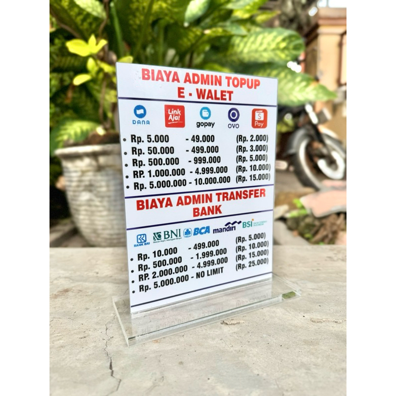BAHAN TEBAL KUAT KOKOH AKRILIK MEJA UKURAN 15x20 BISA CUSTOM / RUBAH BIAYA ADMIN TRANSAKSI
