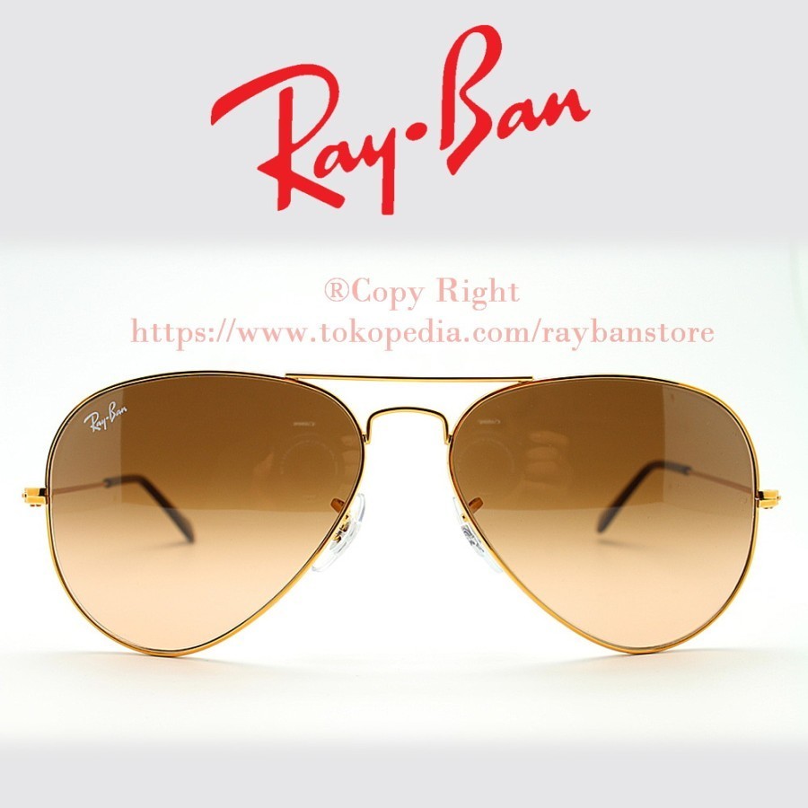 KACAMATA RAYBAN AVIATOR RB 3025 001/51 GOLD LENS GRADIENT ORIGINAL