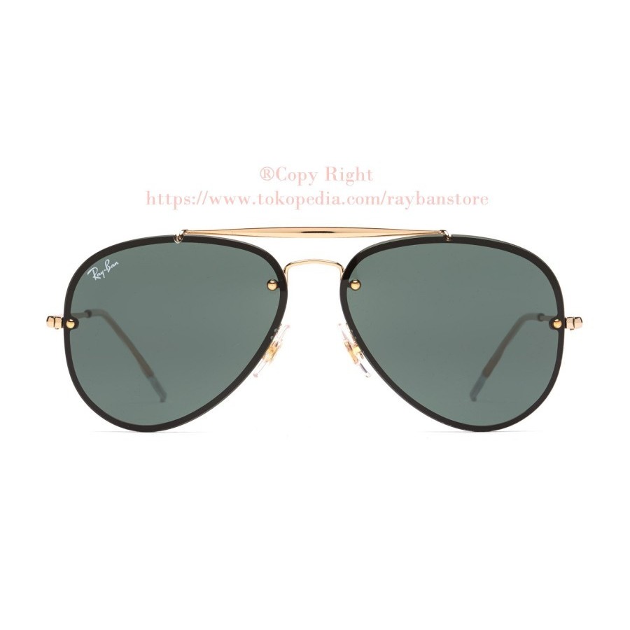 Kacamata RayBan Blaze Aviator RB 3584N 9050/71 Gold Lens Green Original